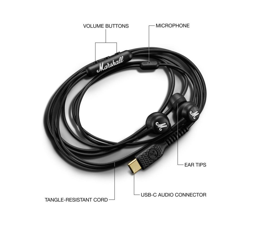 MARSHALL Mode USB Type-C Earphones - Black image number 2 of 9