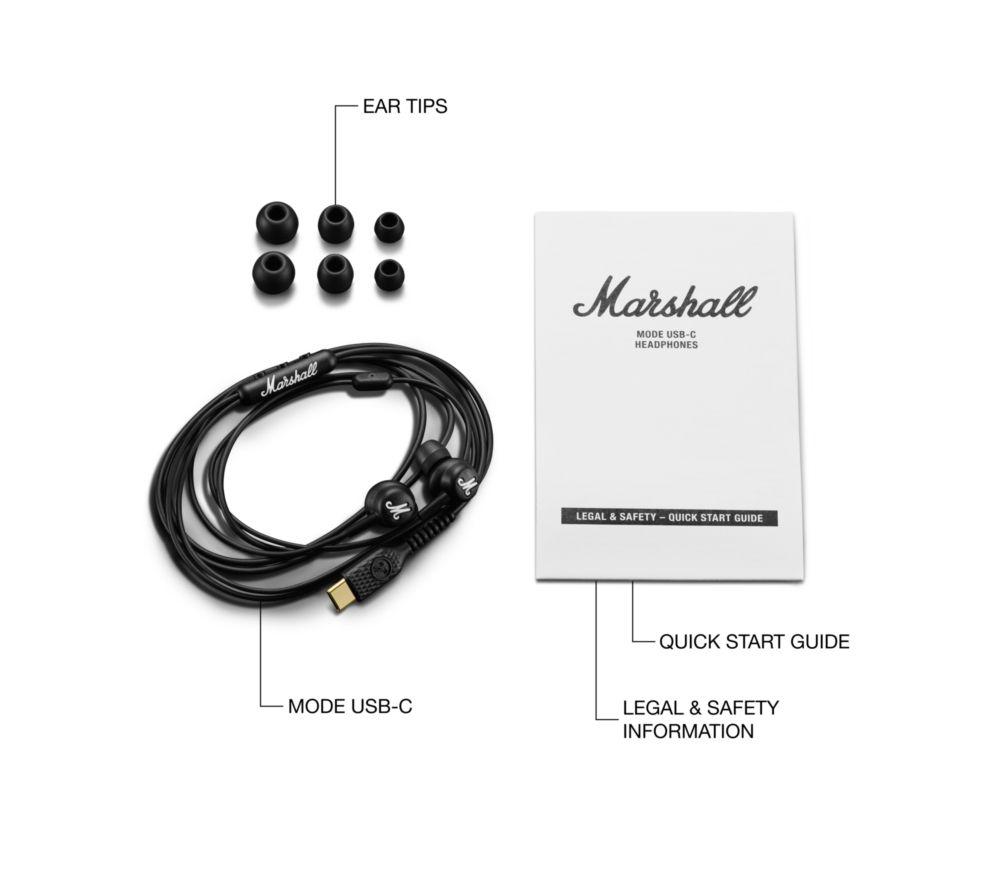 MARSHALL Mode USB Type-C Earphones - Black image number 4 of 9