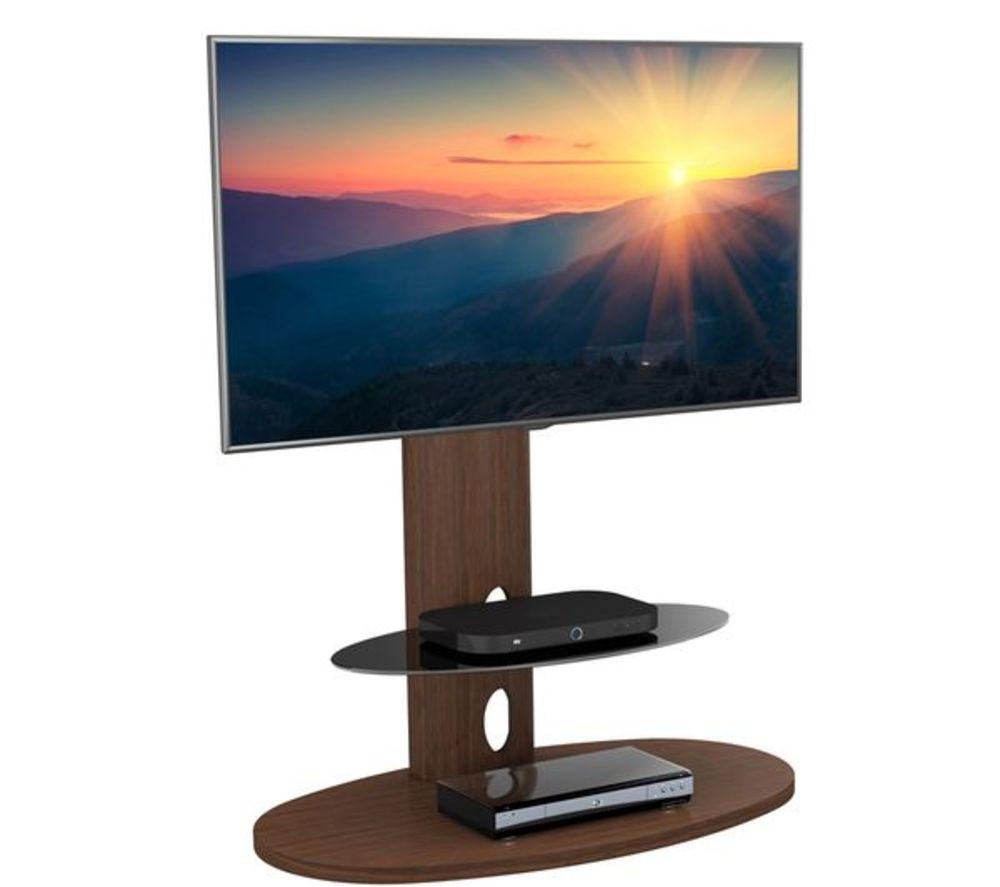 AVF Chepstow 930 mm Oval TV Stand with Bracket for 32-65" TVs - Walnut image number 2 of 26
