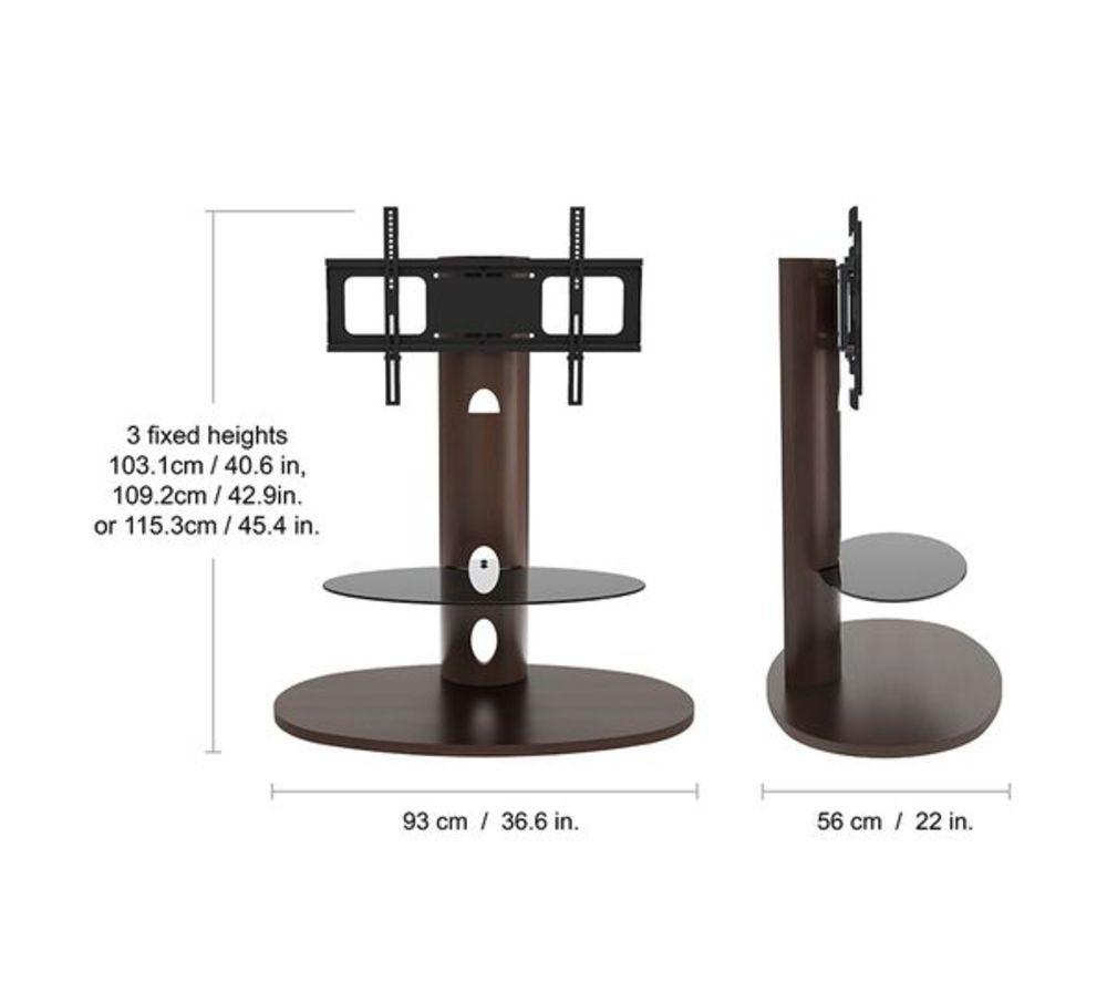 AVF Chepstow 930 mm Oval TV Stand with Bracket for 32-65" TVs - Walnut image number 3 of 26