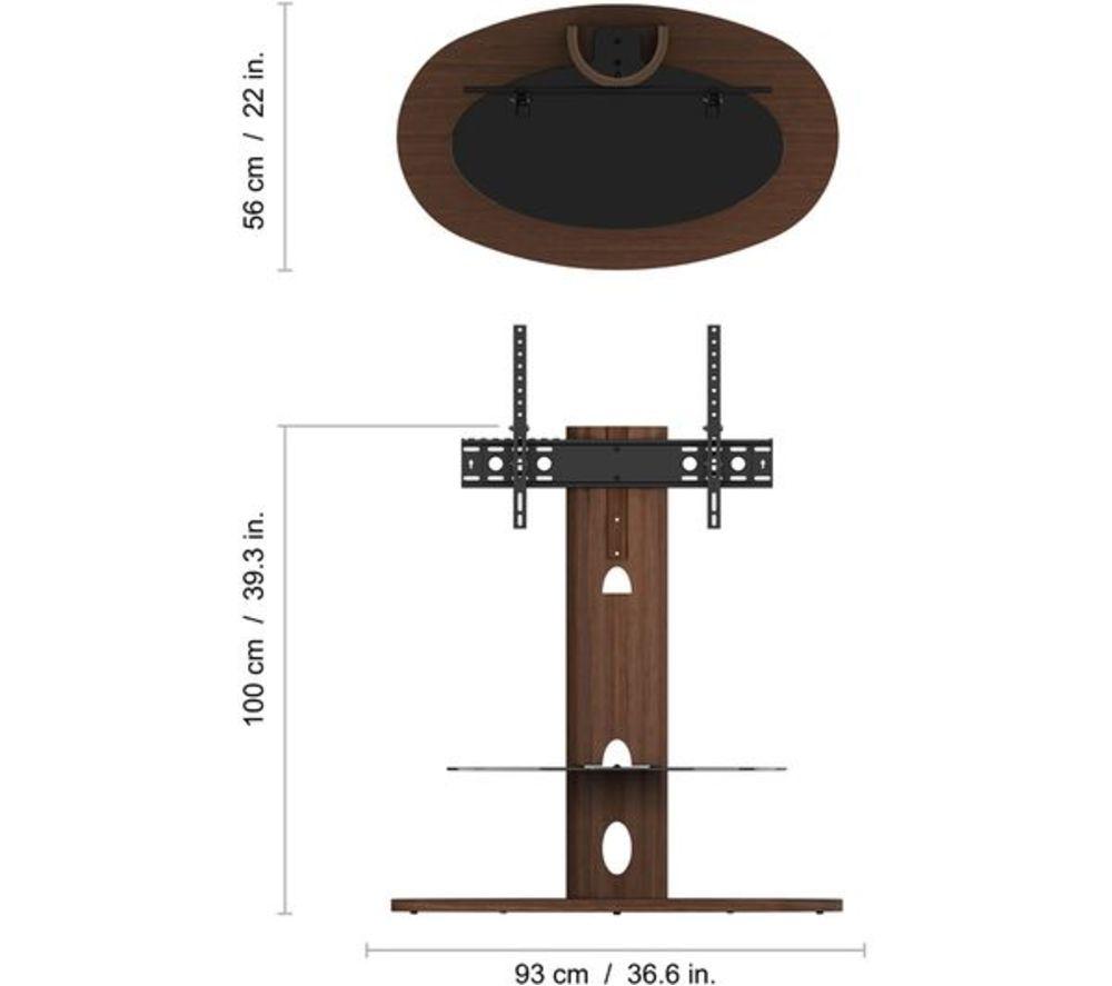 AVF Chepstow 930 mm Oval TV Stand with Bracket for 32-65" TVs - Walnut image number 8 of 26