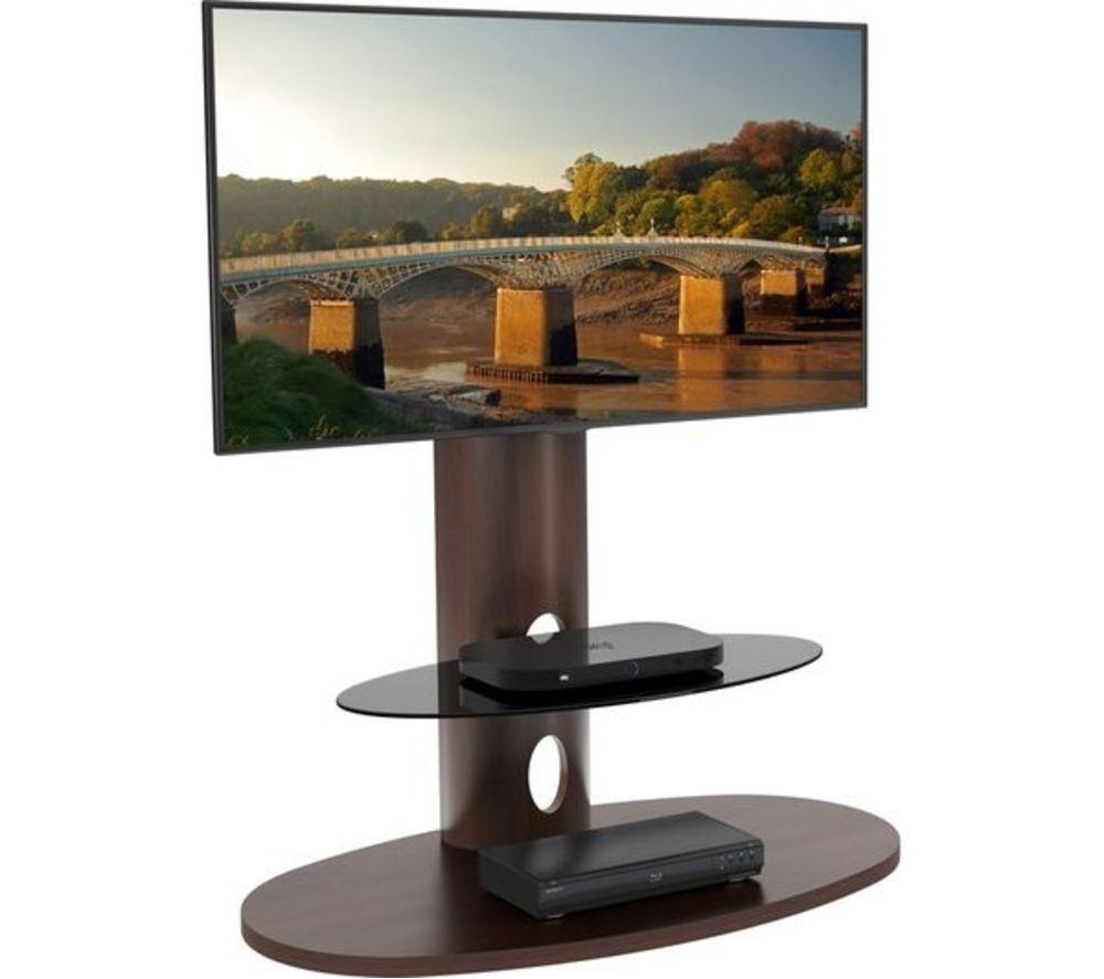AVF Chepstow 930 mm Oval TV Stand with Bracket for 32-65" TVs - Walnut image number 9 of 26
