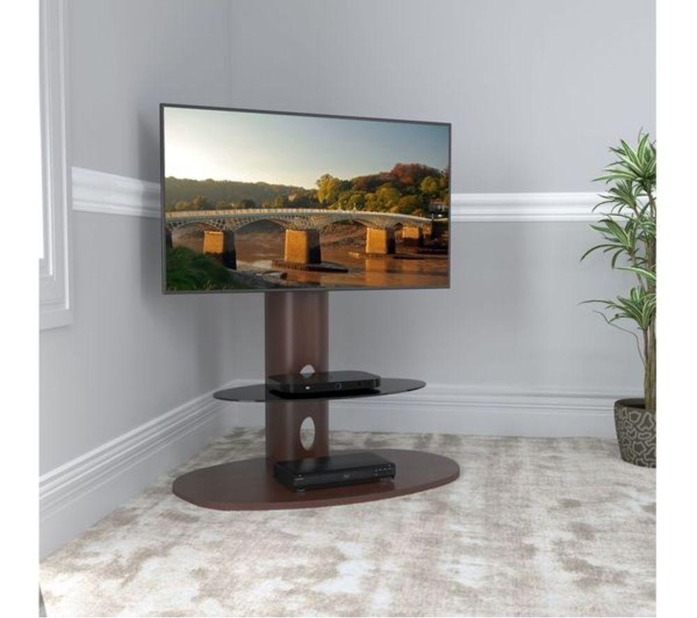 AVF Chepstow 930 mm Oval TV Stand with Bracket for 32-65" TVs - Walnut image number 10 of 26