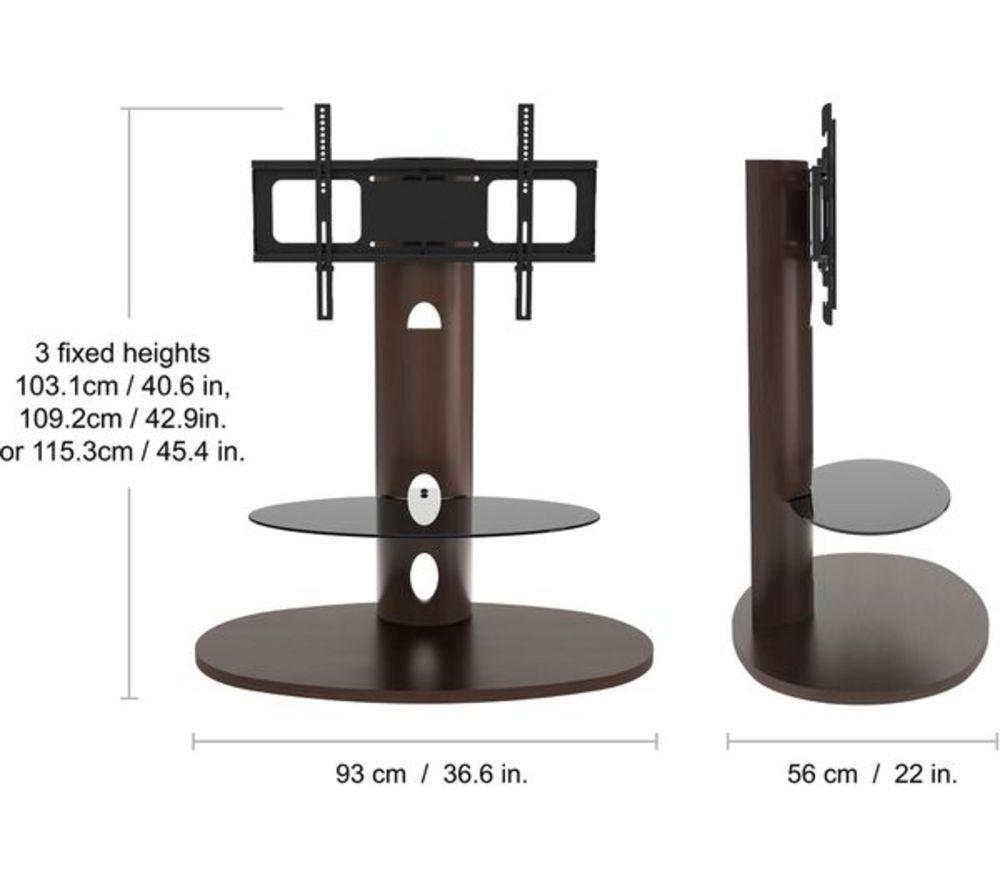 AVF Chepstow 930 mm Oval TV Stand with Bracket for 32-65" TVs - Walnut image number 17 of 26