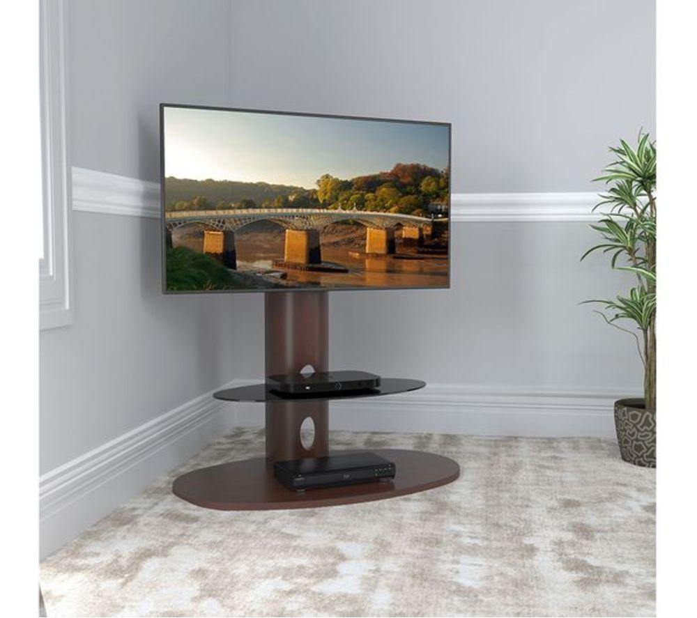 AVF Chepstow 930 mm Oval TV Stand with Bracket for 32-65" TVs - Walnut image number 19 of 26