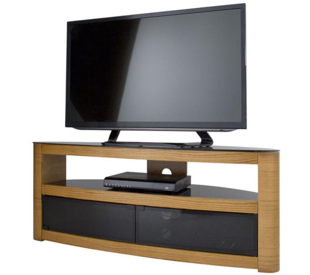 AVF Burghley 1250 mm Curved TV Stand for up to 65" TVs - Oak image number 2 of 6