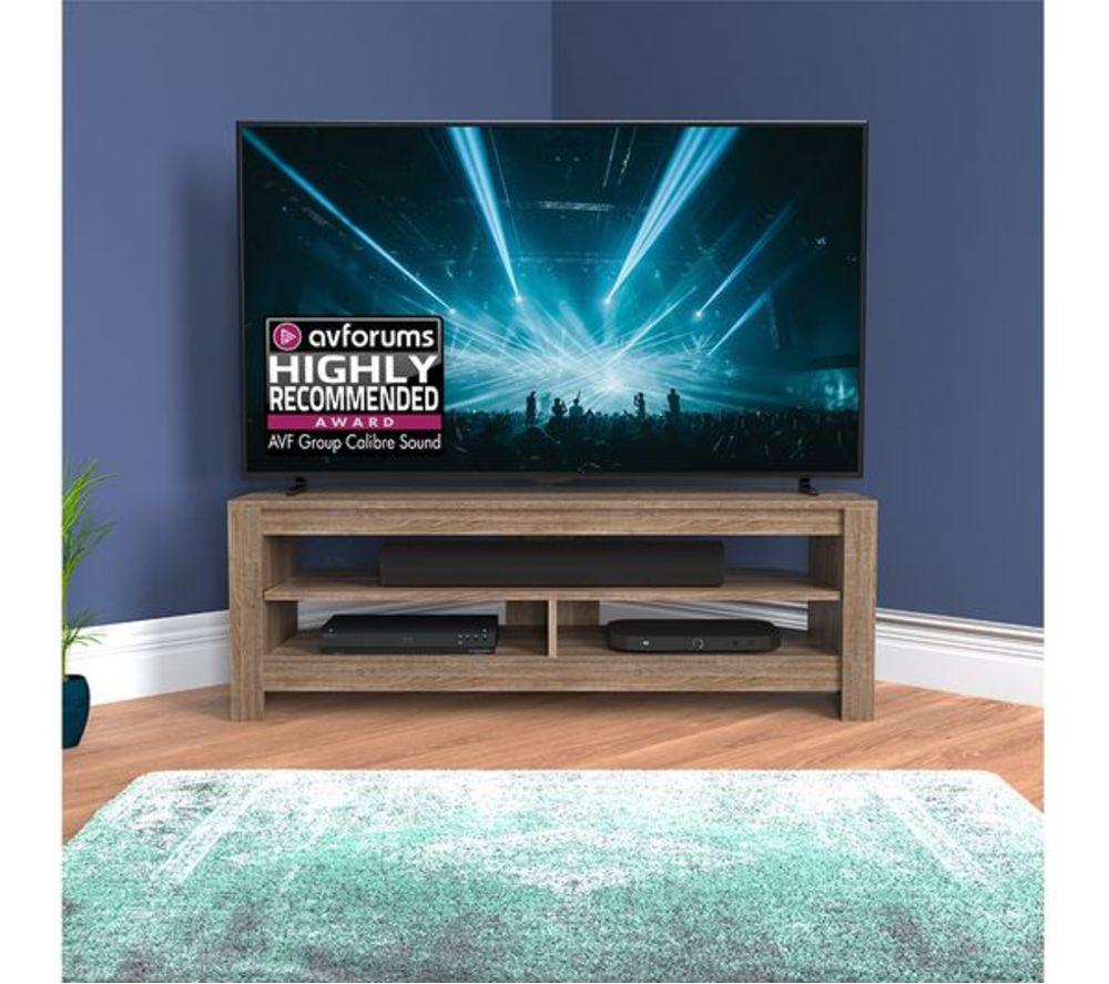 AVF Calibre Sound 1400 mm TV Stand with Sliding Shelf for up to 65" TVs - Rustic Sawn Oak image number 7 of 10