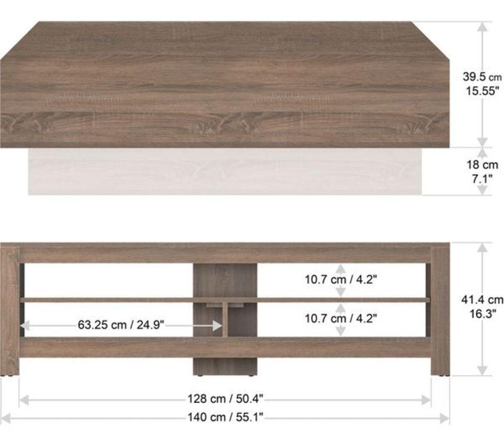 AVF Calibre Sound 1400 mm TV Stand with Sliding Shelf for up to 65" TVs - Rustic Sawn Oak image number 8 of 10