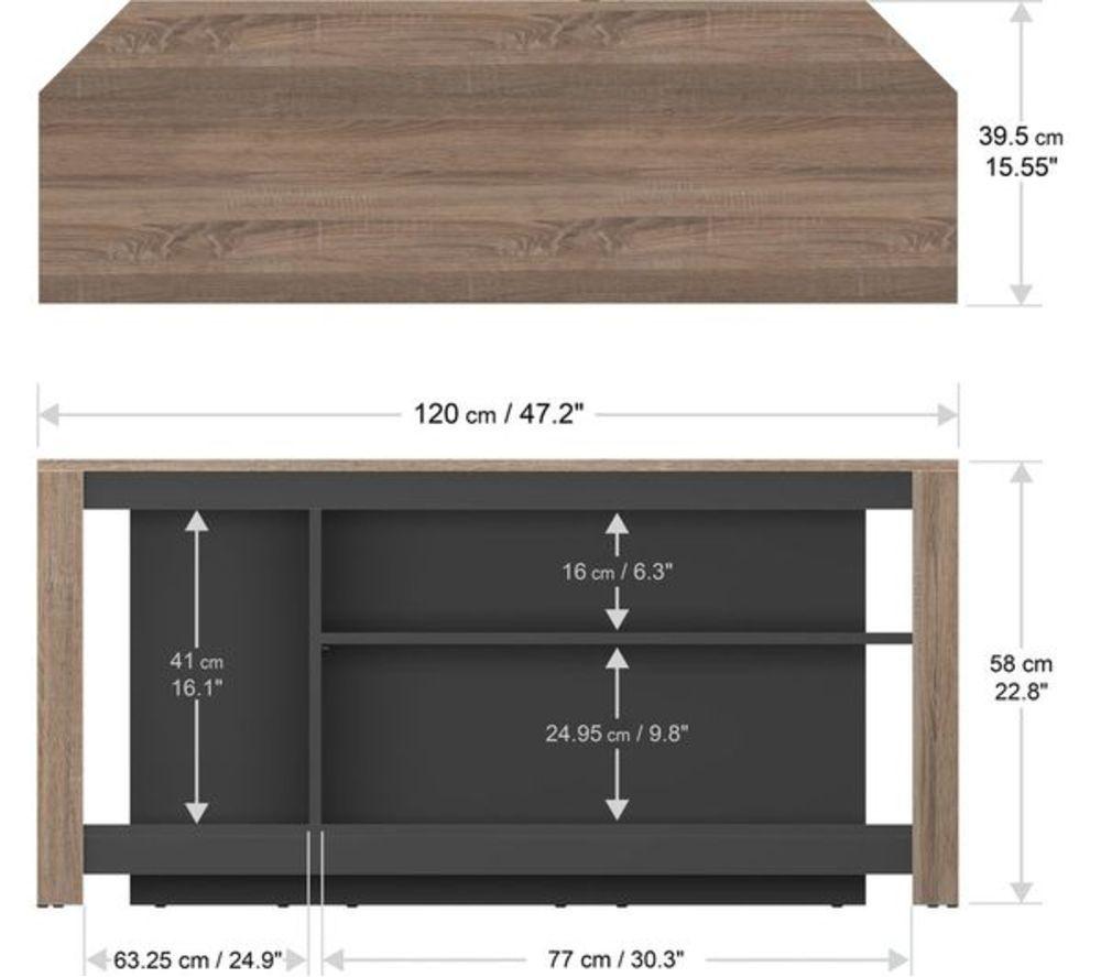 AVF Calibre Alto Gaming 1200 mm TV Stand for up to 60" TVs - Rustic Sawn Oak & Black image number 4 of 11