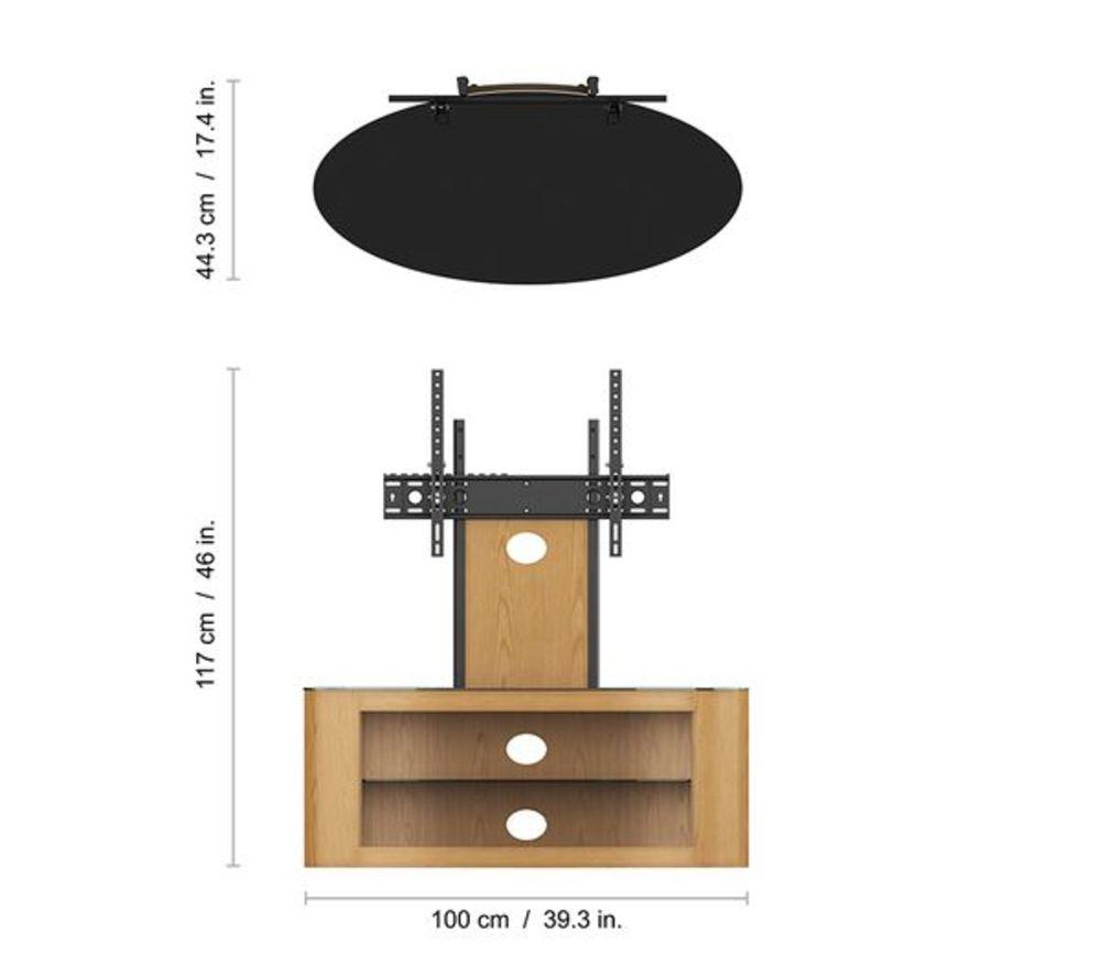 AVF Buckingham 1000 mm TV Stand with Bracket for 32 - 65" TVs - Oak image number 6 of 8