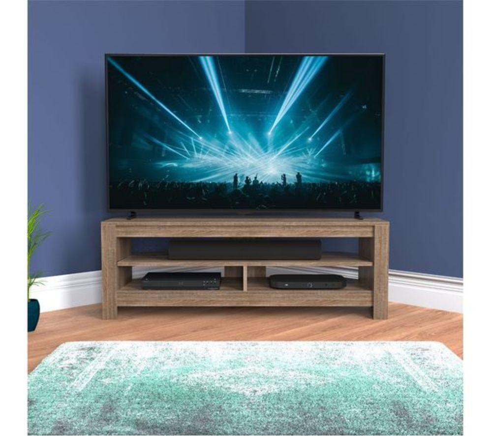 AVF Calibre Sound 1200 mm TV Stand with Sliding Shelf for up to 60" TVs - Rustic Sawn Oak image number 2 of 7