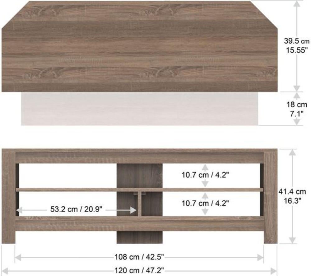 AVF Calibre Sound 1200 mm TV Stand with Sliding Shelf for up to 60" TVs - Rustic Sawn Oak image number 5 of 7