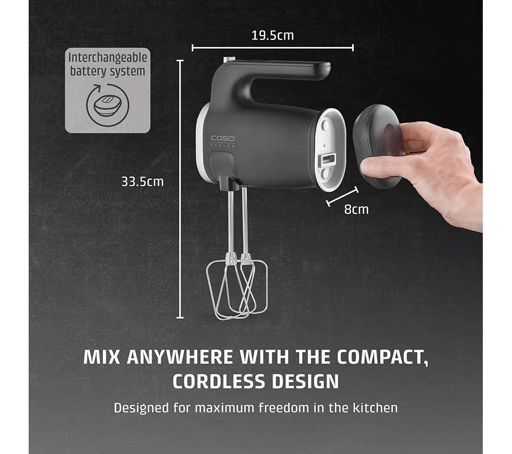 CASO Click & Mix 3630 Cordless 8-Speed Hand Mixer - Matte Silver & Black image number 3 of 8