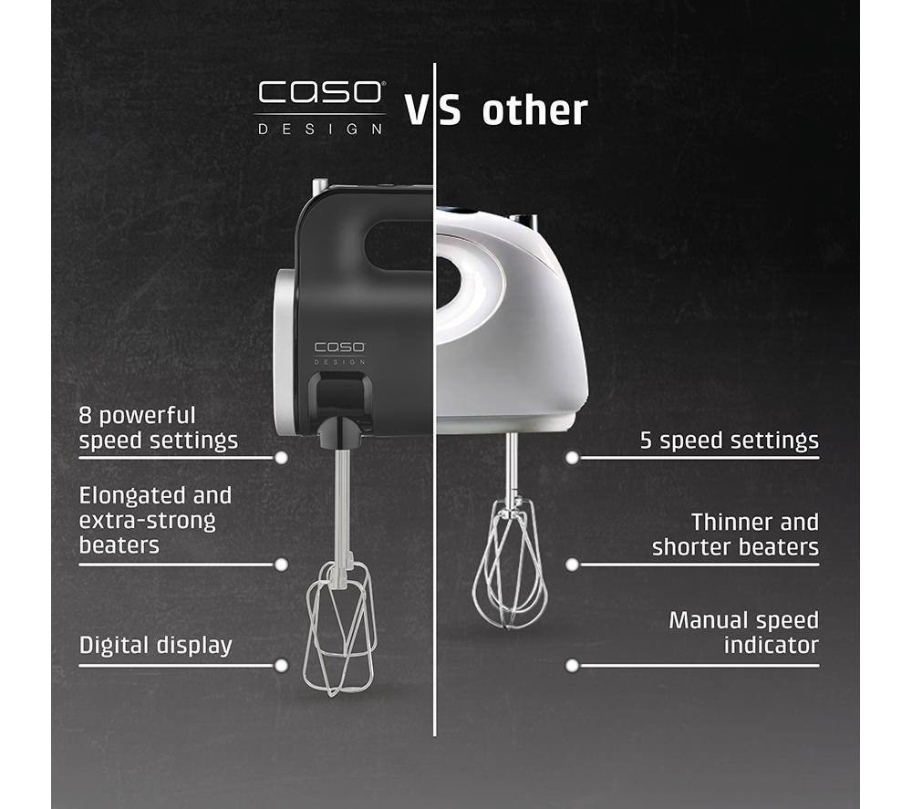 CASO Click & Mix 3630 Cordless 8-Speed Hand Mixer - Matte Silver & Black image number 7 of 8