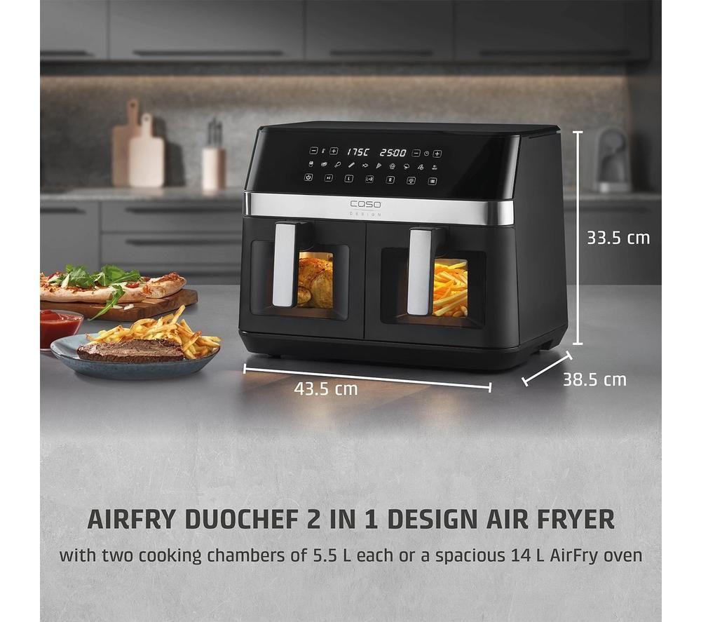 CASO DuoChef Air Fryer - Black & Silver image number 3 of 5