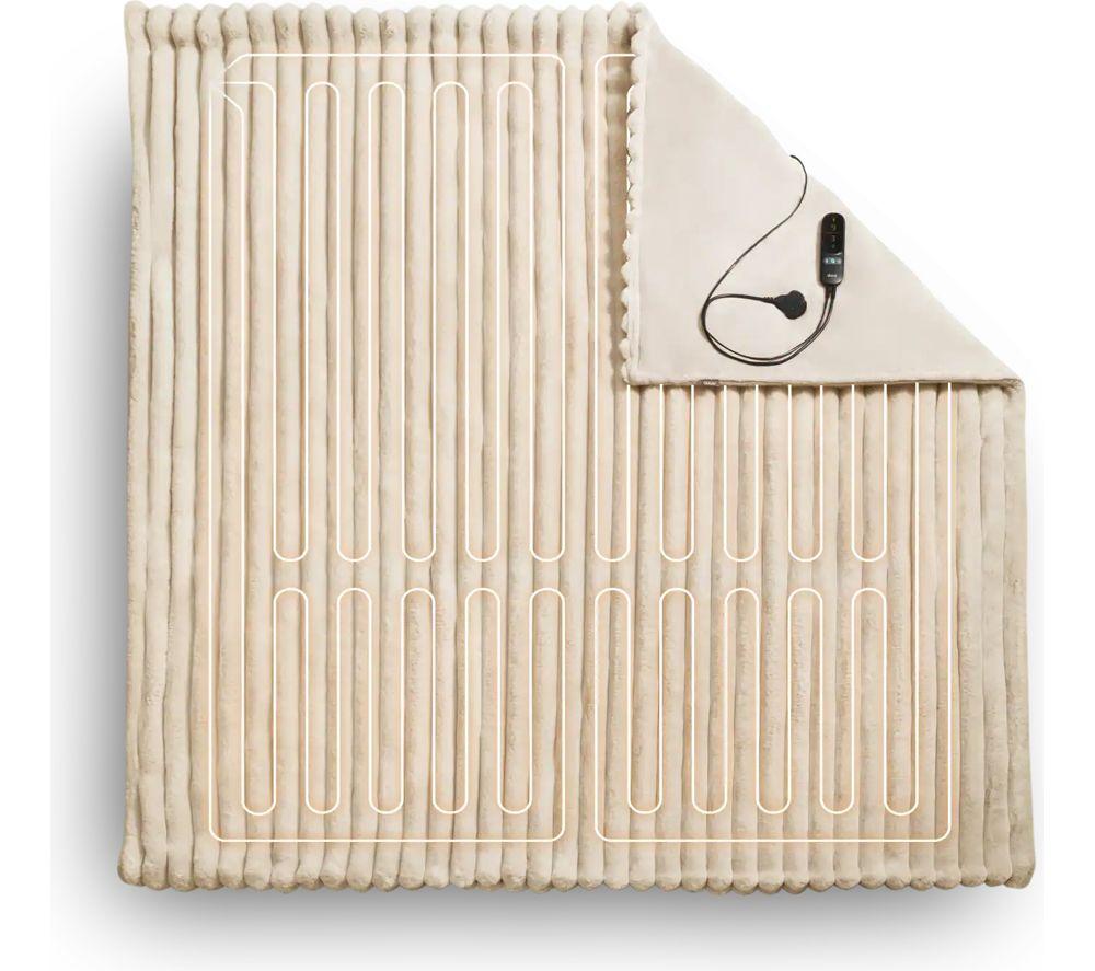 Duux Yentl Faux Fur Heated Blanket  Beige