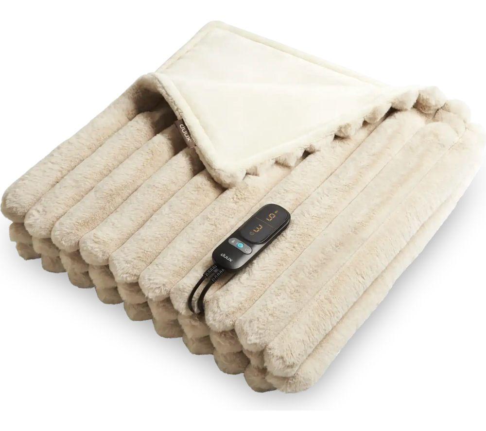 DUUX Yentl Faux Fur Heated Blanket &ndash; Beige image number 2 of 8