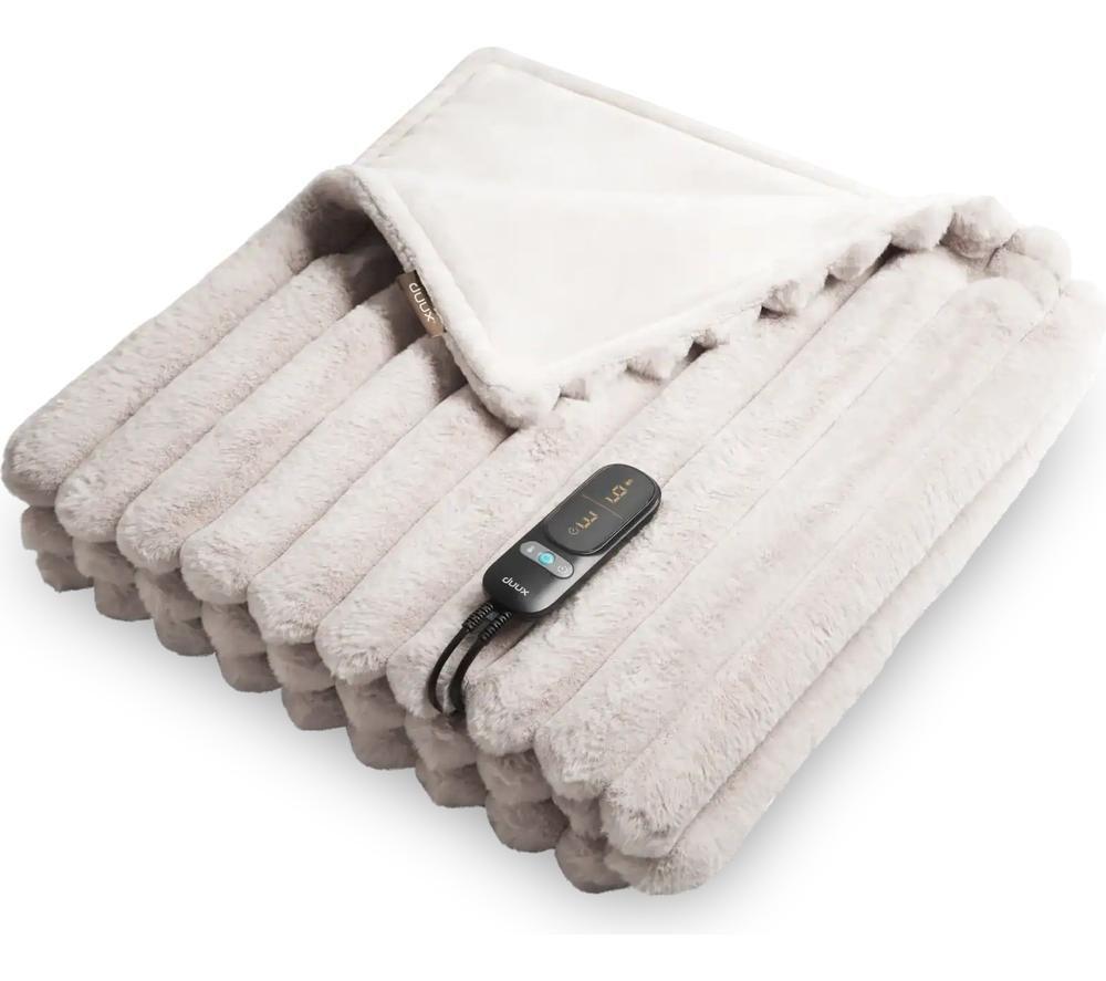 Duux Yentl Faux Fur Heated Blanket  Grey