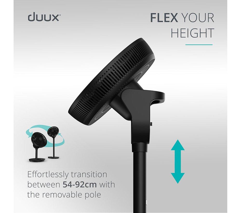 DUUX Whisper Flex 2 13.4" Smart Pedestal Fan - Black image number 3 of 11