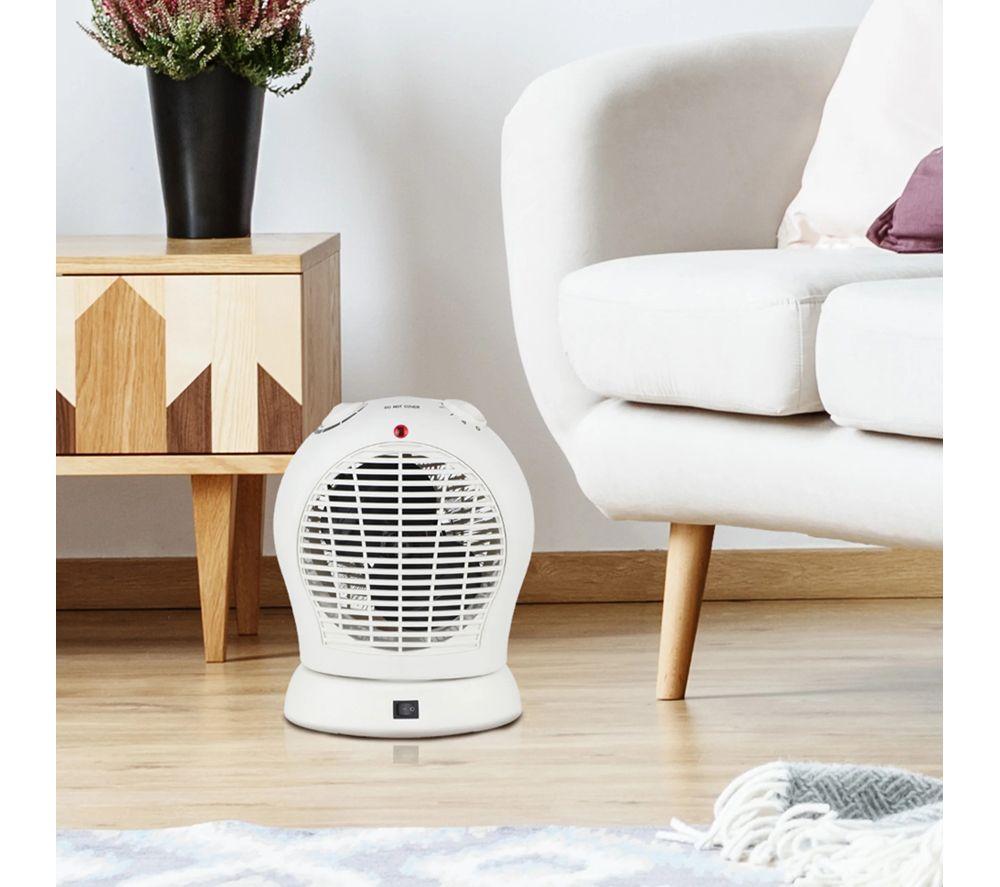 IGENIX IGHF03051W Portable Oscillating Fan Heater - White image number 2 of 6