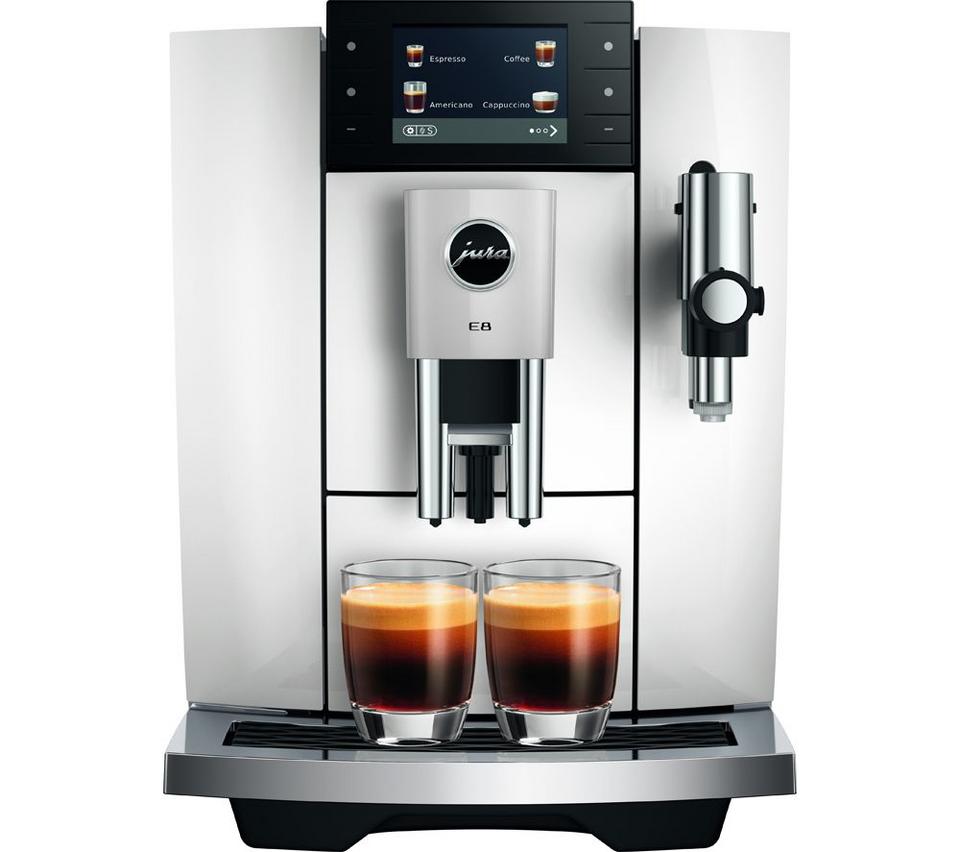 JURA E8 Smart Bean to Cup Coffee Machine - Piano White