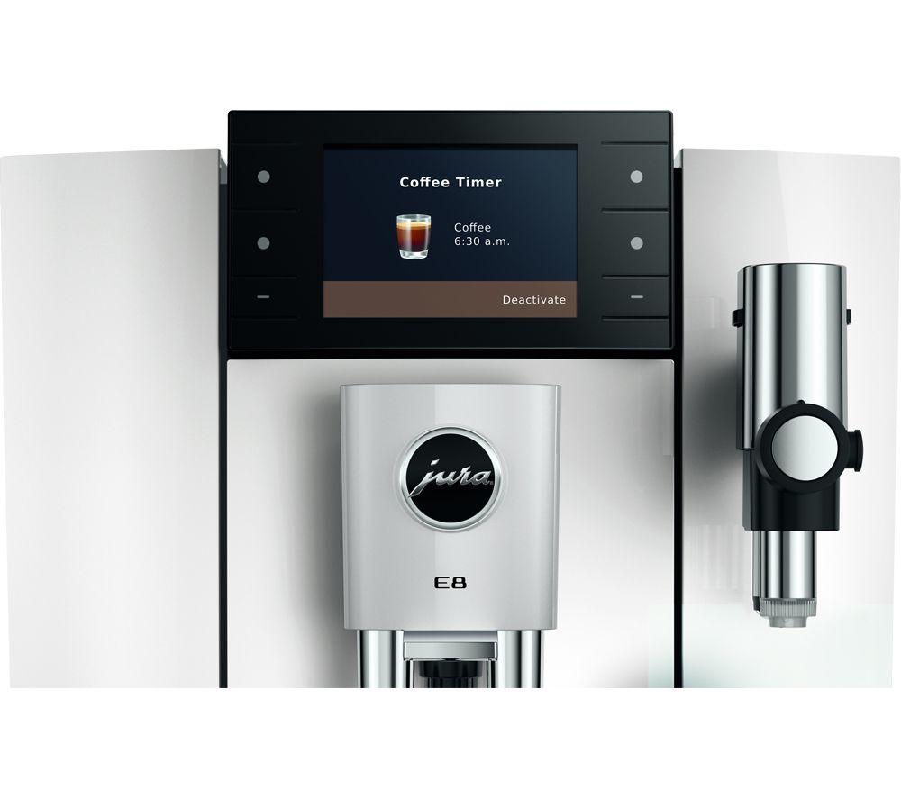 JURA E8 Smart Bean to Cup Coffee Machine - Piano White image number 3 of 8