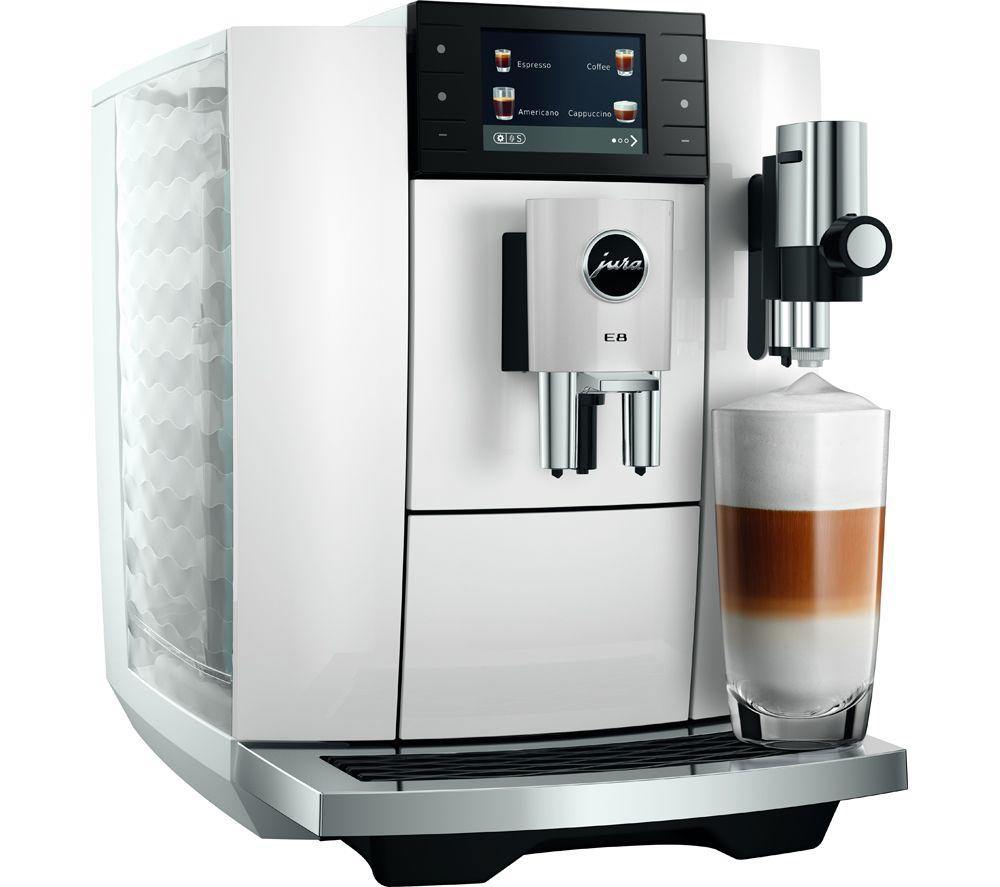 JURA E8 Smart Bean to Cup Coffee Machine - Piano White image number 7 of 8