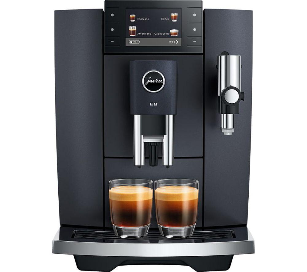 Jura E8 Smart Bean To Cup Coffee Machine - Cosmic Black, Black