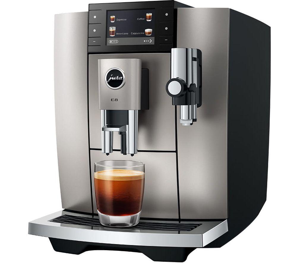 JURA E8 Smart Bean to Cup Coffee Machine - Midnight Silver image number 8 of 9