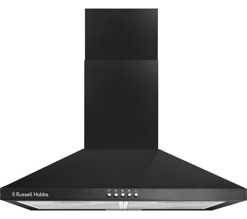 Russell Hobbs 60cm Chimney Cooker Hood in Black with 3 Speed Settings, 2x Carbon Filters, Extraction or Recirculation, 400 m³/h Extraction Rate, LED Lights, A++ Energy Rating, RH60SCH03A1B - Image 4