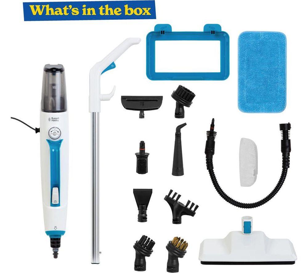 RUSSELL HOBBS RHMSM6001 Steam Mop - White & Blue image number 2 of 4