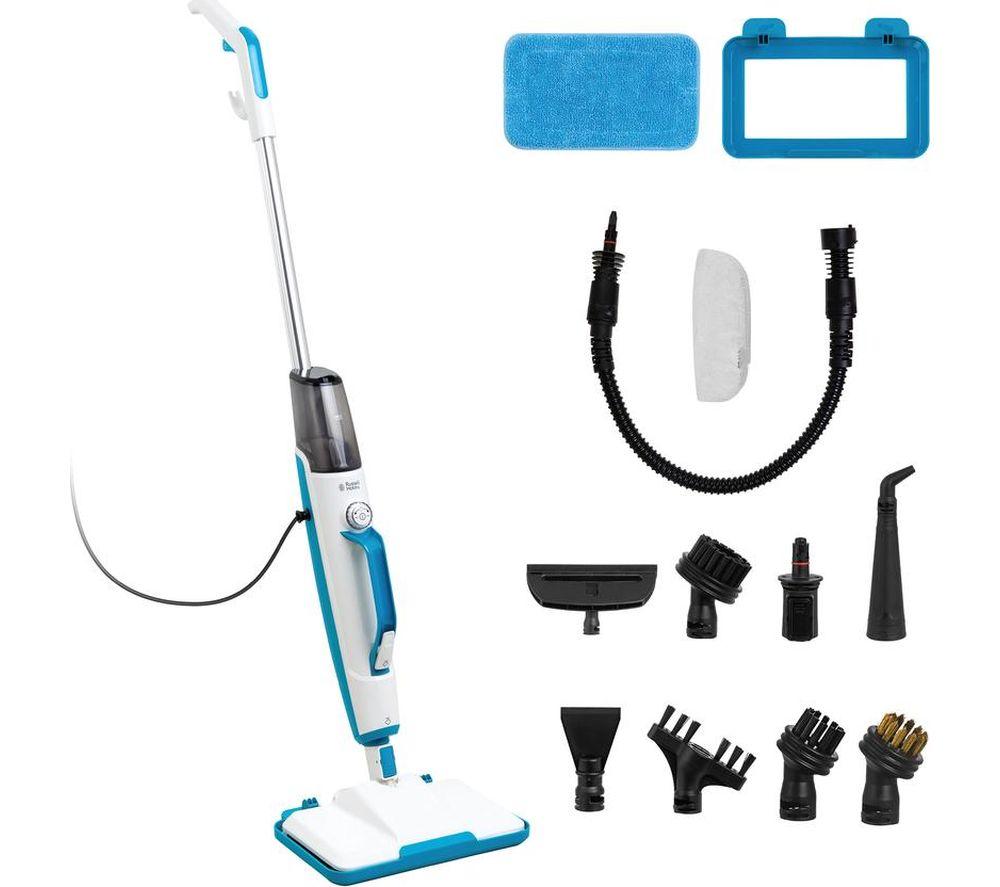 RUSSELL HOBBS RHMSM6001 Steam Mop - White & Blue image number 3 of 4