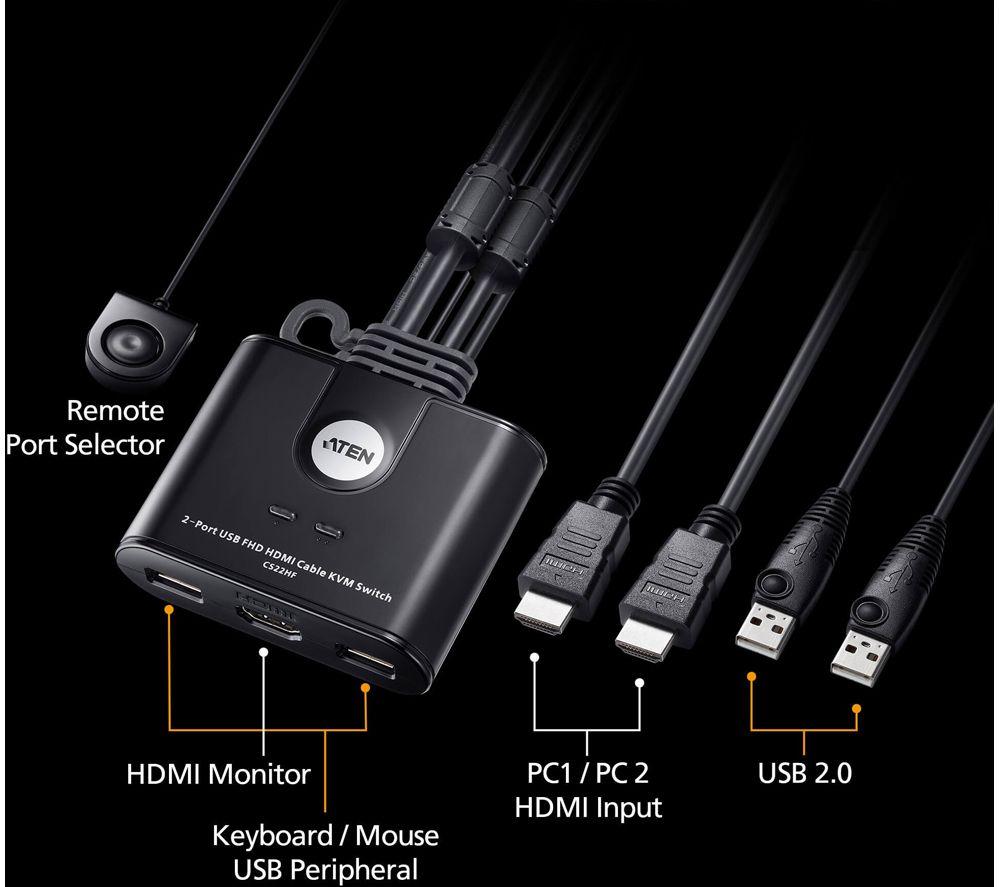 ATEN CS22HF 2-Port USB HDMI KVM Switch image number 6 of 6
