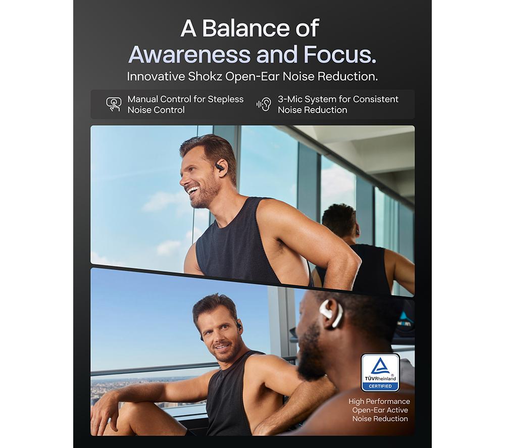 SHOKZ OpenFit Pro Wireless Bluetooth Noise-Cancelling Earbuds - Black image number 8 of 12