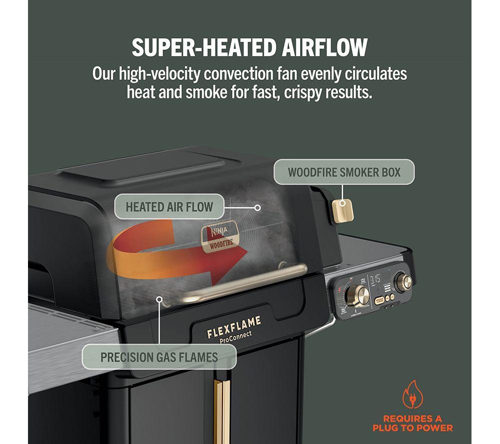 NINJA FlexFlame PG305UK Gas BBQ & Smart Cooking System - Black & Gold image number 10 of 15