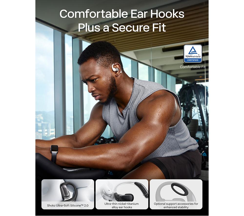 SHOKZ OpenFit Pro Wireless Bluetooth Noise-Cancelling Earbuds - White image number 6 of 12