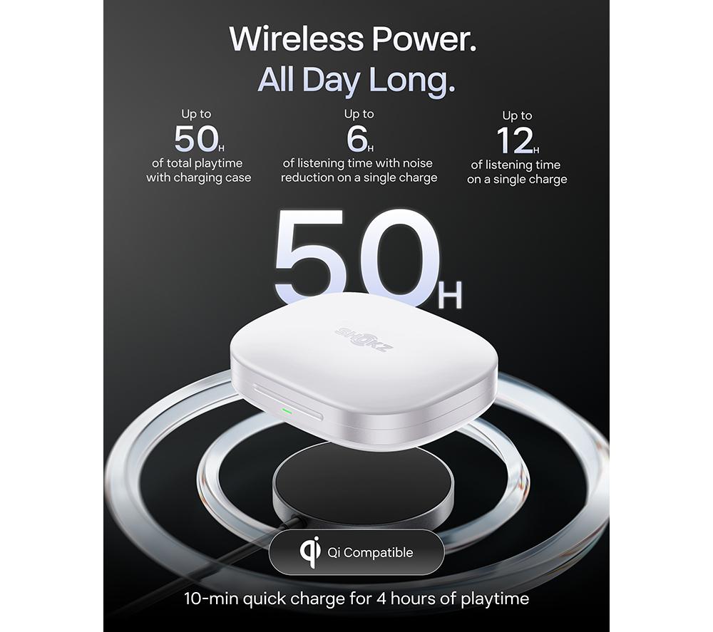 SHOKZ OpenFit Pro Wireless Bluetooth Noise-Cancelling Earbuds - White image number 9 of 12