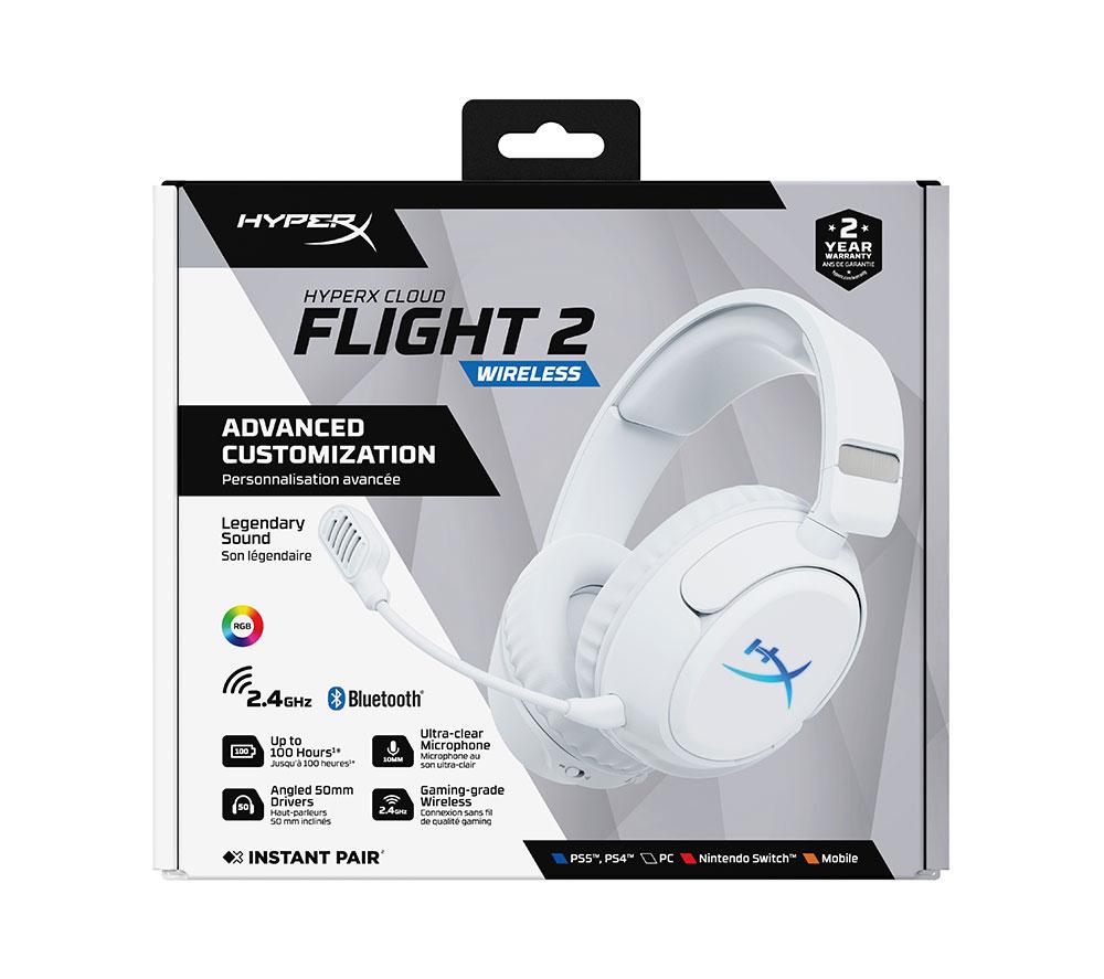HYPERX Cloud Flight 2 Wireless Gaming Headset - White image number 16 of 16