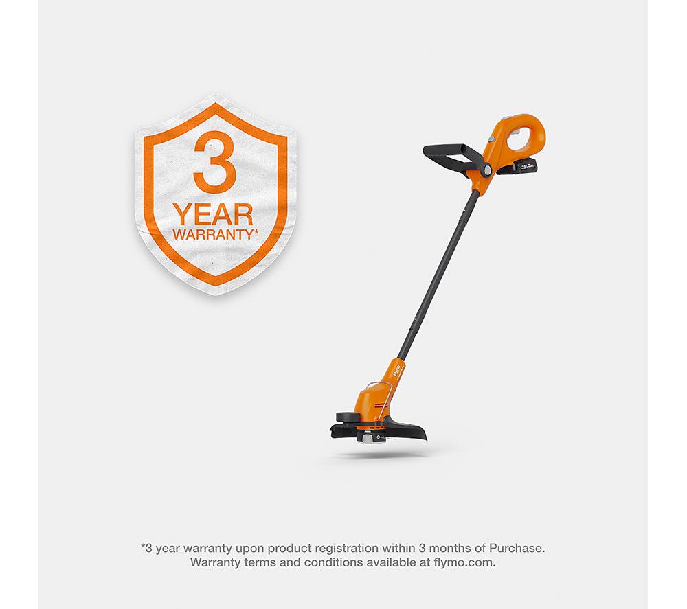 FLYMO SimpliTrim 250 Cordless Grass Trimmer Kit - Orange & Charcoal image number 3 of 8