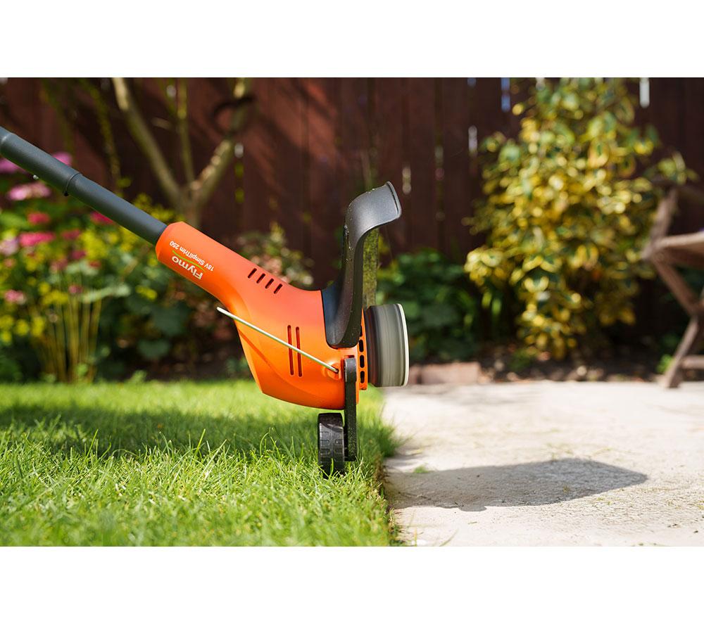 FLYMO SimpliTrim 250 Cordless Grass Trimmer Kit - Orange & Charcoal image number 4 of 8