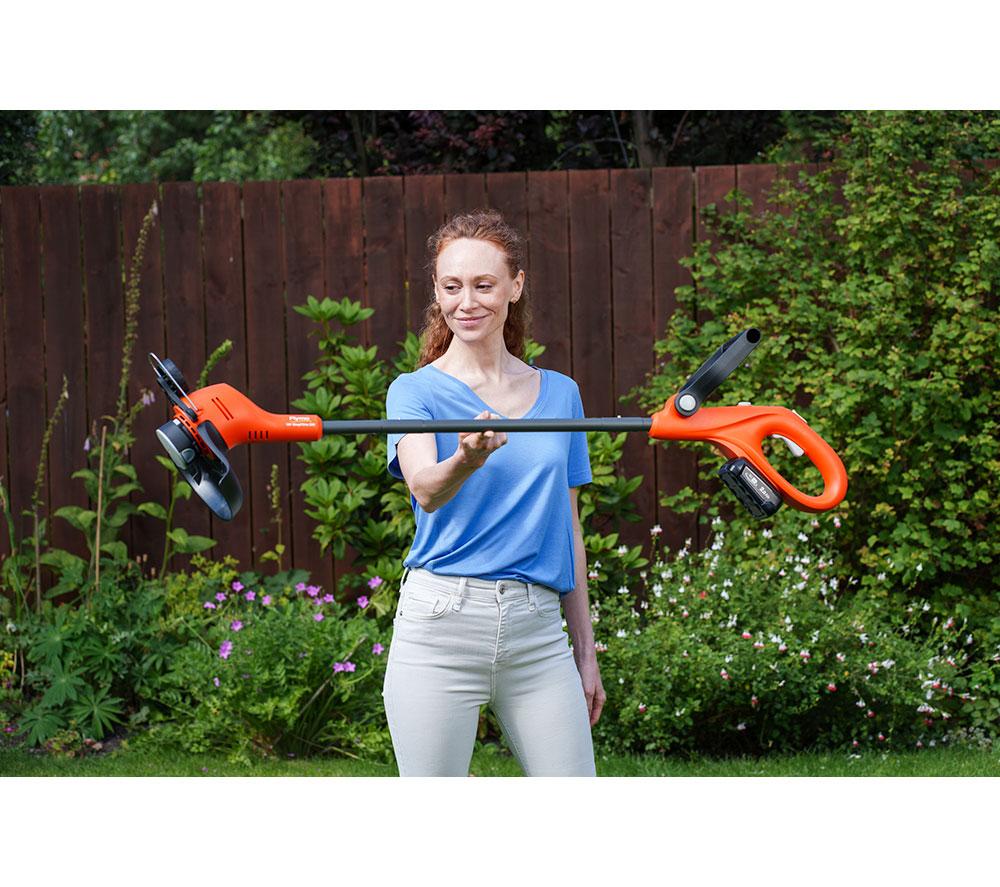 FLYMO SimpliTrim 250 Cordless Grass Trimmer Kit - Orange & Charcoal image number 6 of 8