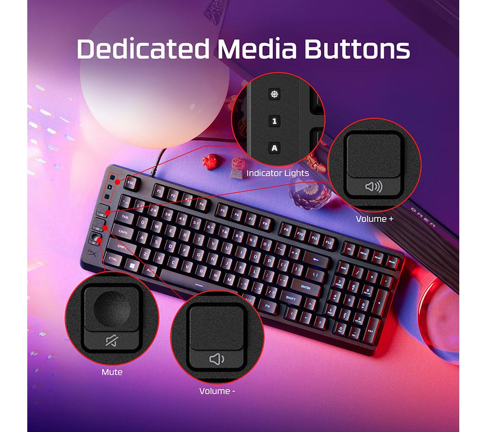 HYPERX Eve 1800 RGB Gaming Keyboard - Black image number 3 of 10