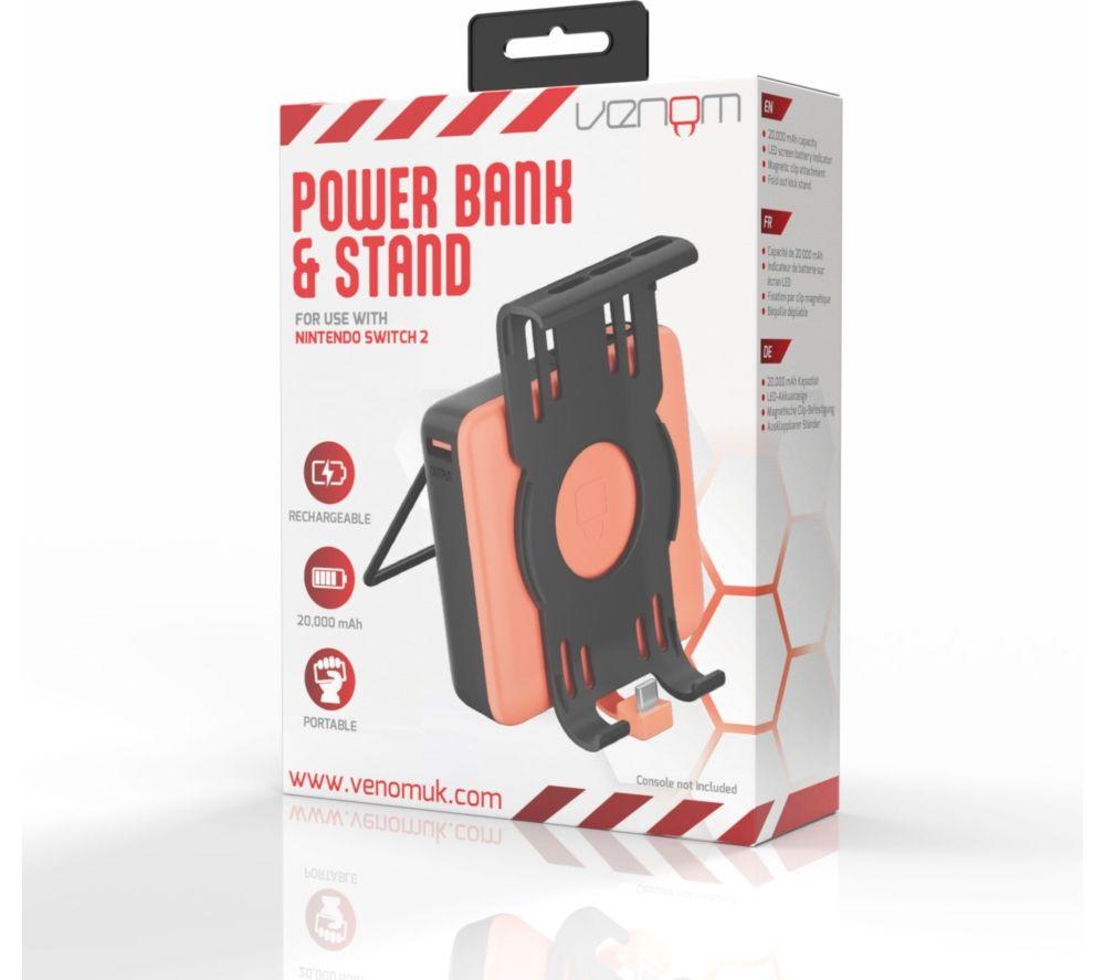 VENOM Nintendo Switch 2 Power Bank and Stand - Red & Black image number 2 of 8