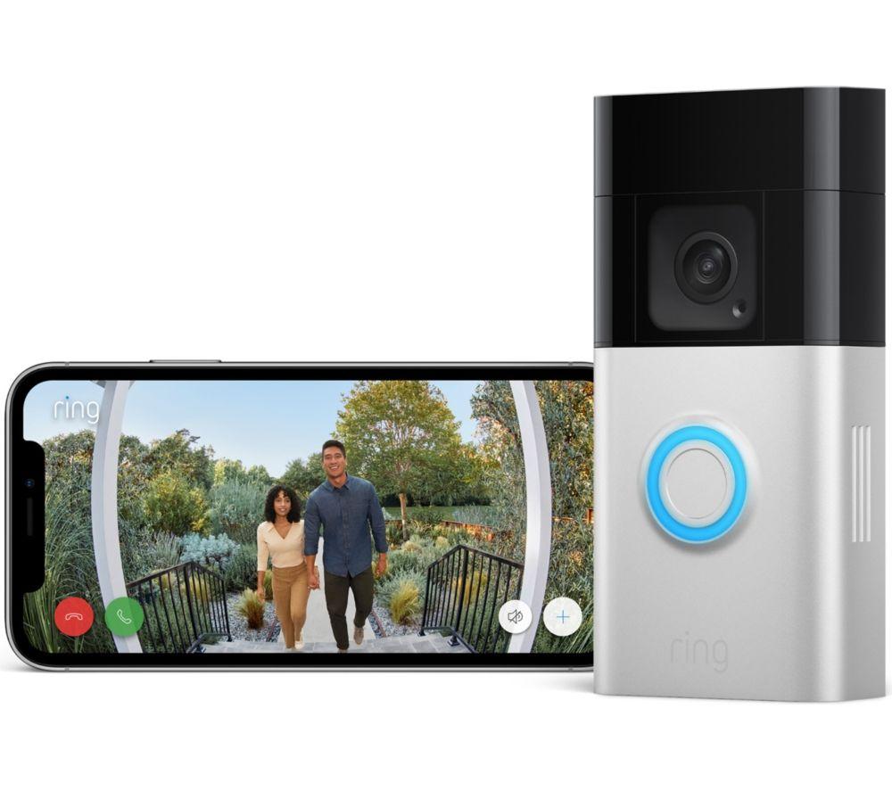 RING Battery Video Doorbell Plus with Extra Battery Pack - Silver image number 5 of 5