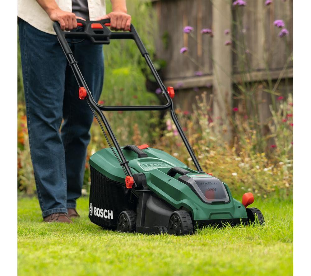 BOSCH Rotak 18V-32 Cordless Rotary Lawn Mower - Green & Black image number 2 of 13