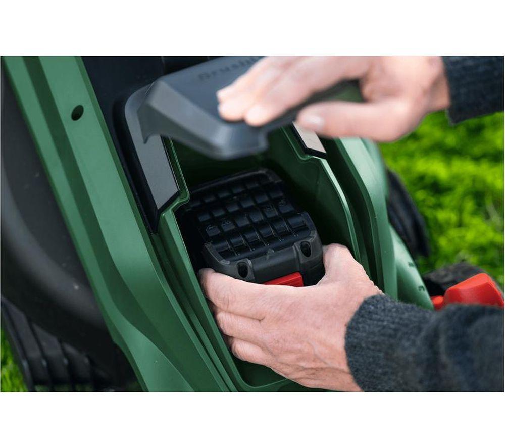 BOSCH Rotak 18V-32 Cordless Rotary Lawn Mower - Green & Black image number 4 of 13