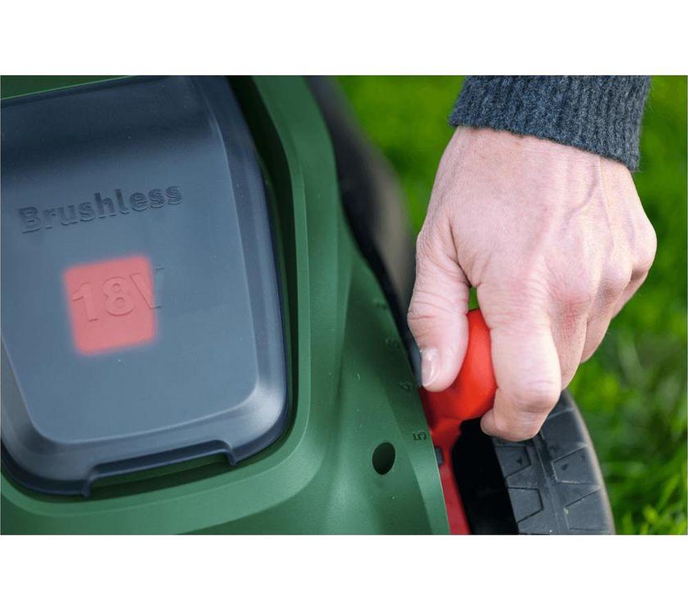 BOSCH Rotak 18V-32 Cordless Rotary Lawn Mower - Green & Black image number 5 of 13