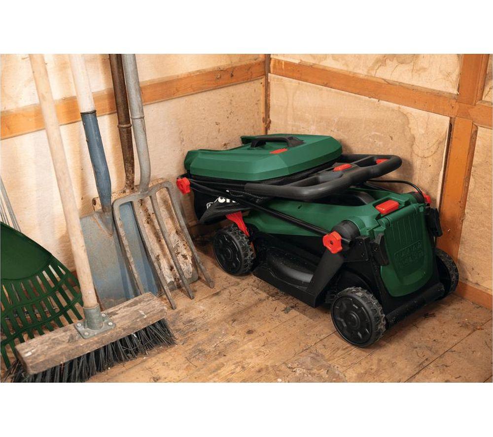 BOSCH Rotak 18V-32 Cordless Rotary Lawn Mower - Green & Black image number 7 of 13