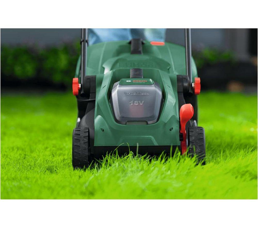 BOSCH Rotak 18V-32 Cordless Rotary Lawn Mower - Green & Black image number 12 of 13