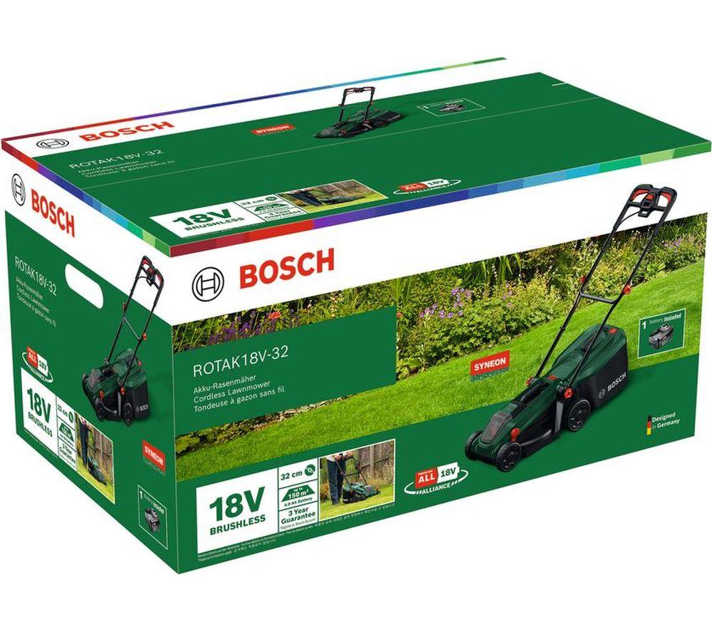 BOSCH Rotak 18V-32 Cordless Rotary Lawn Mower - Green & Black image number 13 of 13